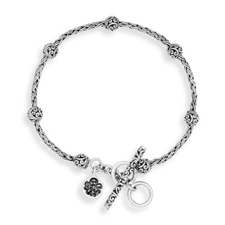 LH Scroll Bead Woven Station Bracelet