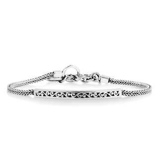 LH Scroll Curved Bar with Woven Bracelet
