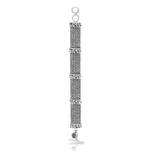 Textile Weave Bracelet (15mm) with LH Scroll Stations