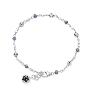 Dark Blue Pyrite Single Strand Wire  Wrap Bracelet