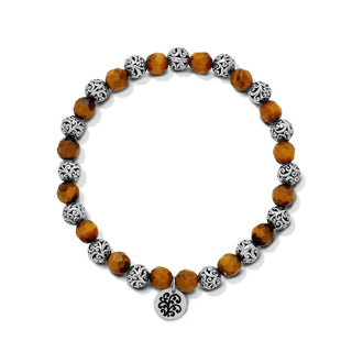 Faceted Tiger-Eye Bead & LH Scroll (6mm) Bracelet