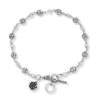 Delicate LH Scroll Ball (5mm) Bracelet
