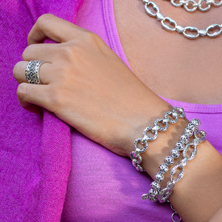 Stylized LH Scroll Link Bracelet