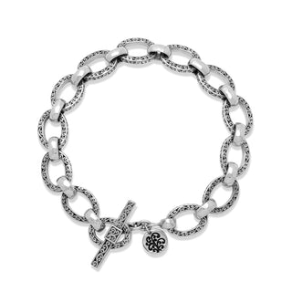 LH Oval Link Square Sided Scroll Bracelet