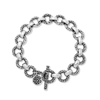LH Scroll Round Link Bracelet