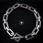 LH Scroll Rectangular Chain Link Bracelet (9mm)