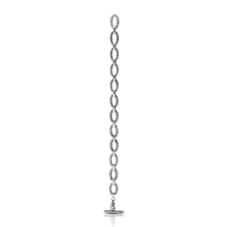 LH Scroll Domed Oval Link with Hammered Flat Connector Bracelet