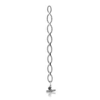LH Scroll Large Square Sided Oval Link Bracelet