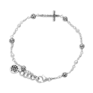 Petite Sideways Cross Wire Wrapped Bracelet