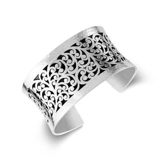 LH Classic Signature Scroll & Granulated Edges Medium (30mm) Cuff Bracelet