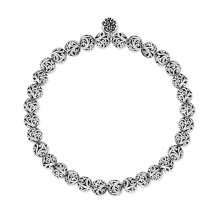 LH Scroll 6mm Bead Stretch Bracelet