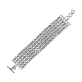 Baby Link Oval with Classic Signature Lois Hill Sterling Silver 5 Rows Bracelet