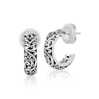 Granulated & Cutout Small Hoop Earrings - Lois Hill Jewelry