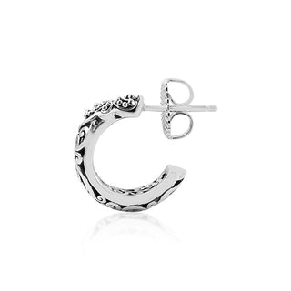 Granulated & Cutout Small Hoop Earrings - Lois Hill Jewelry