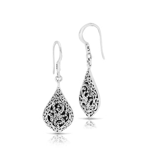 LH Granulated Marquise with LH Scroll Boarder Earrings  (14mm*23mm)