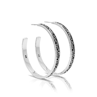 LH Granulated Hoop with Hammered Rims (5mm) 45 mm XL Hoop