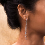 Tiger-Eye & LH Scroll Beads Waterfall Earrings