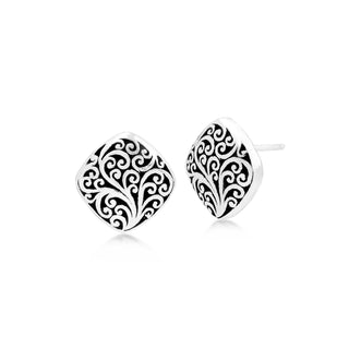 LH Intricate Scroll Cushion Stud Earring 14mm
