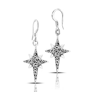 LH Scroll Star Bright Dangle Earrings