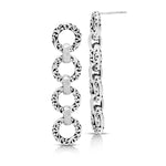 LH Scroll Four Round Link Drop Earring