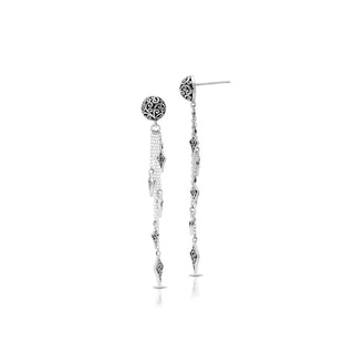 LH Scroll Diamond Shaped Chandelier Post Earrings