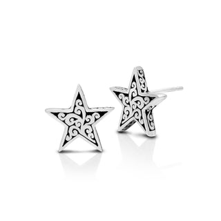 LH Signature Scroll Star Stud Earrings