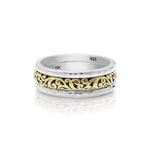 Signature Scroll on 18K Gold Two Tone Stacking Rings