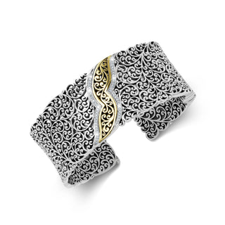 18K Gold and Diamond (.25 cts) Chevron on LH Silver Cuff