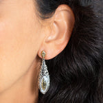 18K Gold and Diamond (.33 cts) Marquise on LH Silver Post Earrings
