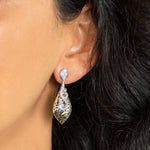 Marquise Earrings with Pave Scroll Diamond (.60 cts)