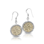 Round 18K Gold Scroll Earring with Diamond (.50 cts) Frame