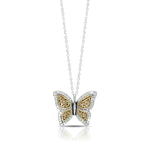 Diamond (.25 cts) and 18K Gold Butterfly Necklace