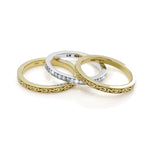 18K Gold and Diamond (.40 cts) LH Scroll Stack Ring