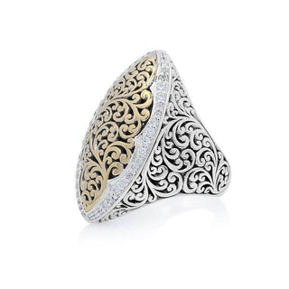 18K Marquise Scroll and Diamond (0.50 CT) Frame with Classic Signature Lois Hill Scroll Ring (16mm*31mm)