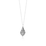 LH Granulated Marquise with Signature Scroll Riversible Pendant Necklace in 18" Adjustable Chain