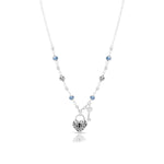 Dark Blue Pyrite Petite Heart Padlock Necklace 18" - 20"