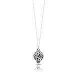 LH Cutout Scroll Round Bauble Necklace