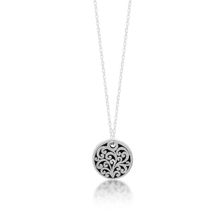 LH Signature Scroll Round Pendant Necklace