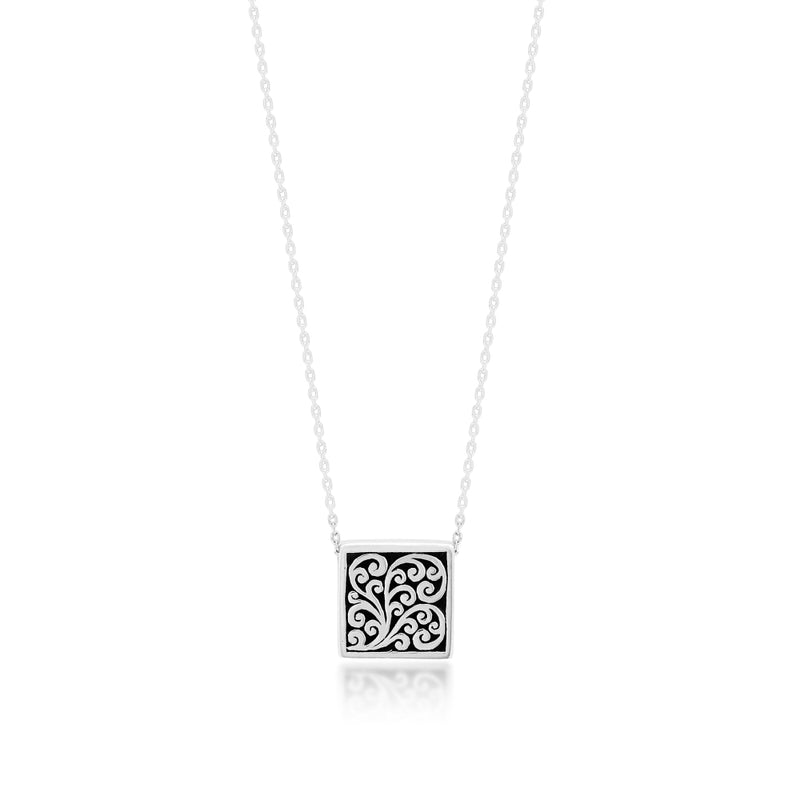 Square Pendant LH Scroll Necklace