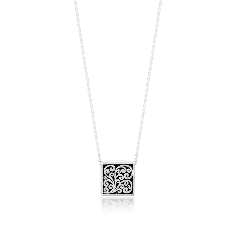 Square Pendant LH Scroll Necklace