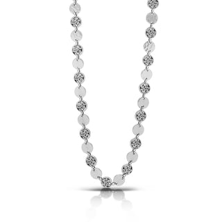 LH Scroll & Hammered Mini Disc Necklace 18" - 21"
