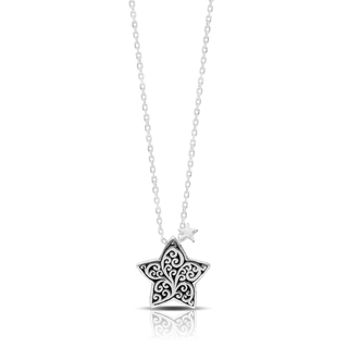LH Scroll Double Star Necklace
