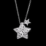 LH Scroll Double Star Necklace