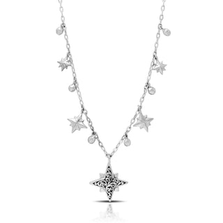 LH Scroll Star Bright Pendant and Star Bright Dangle Necklace