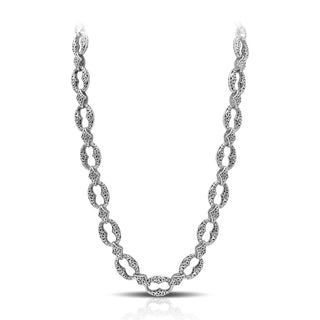 Stylized LH Scroll Link Necklace 18" - 21"
