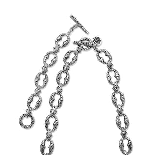 Stylized LH Scroll Link Necklace 18" - 21"