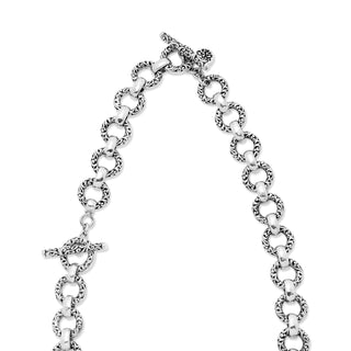 LH Scroll Round Domed Link Necklace 18" - 21"