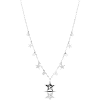 LH Scroll Star Pendant Dangle Necklace