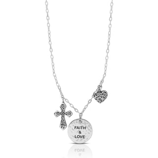 "Faith and Love" Charm Dangle Necklace