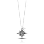 Star Bright Square Sided with Small Star Charm Necklace